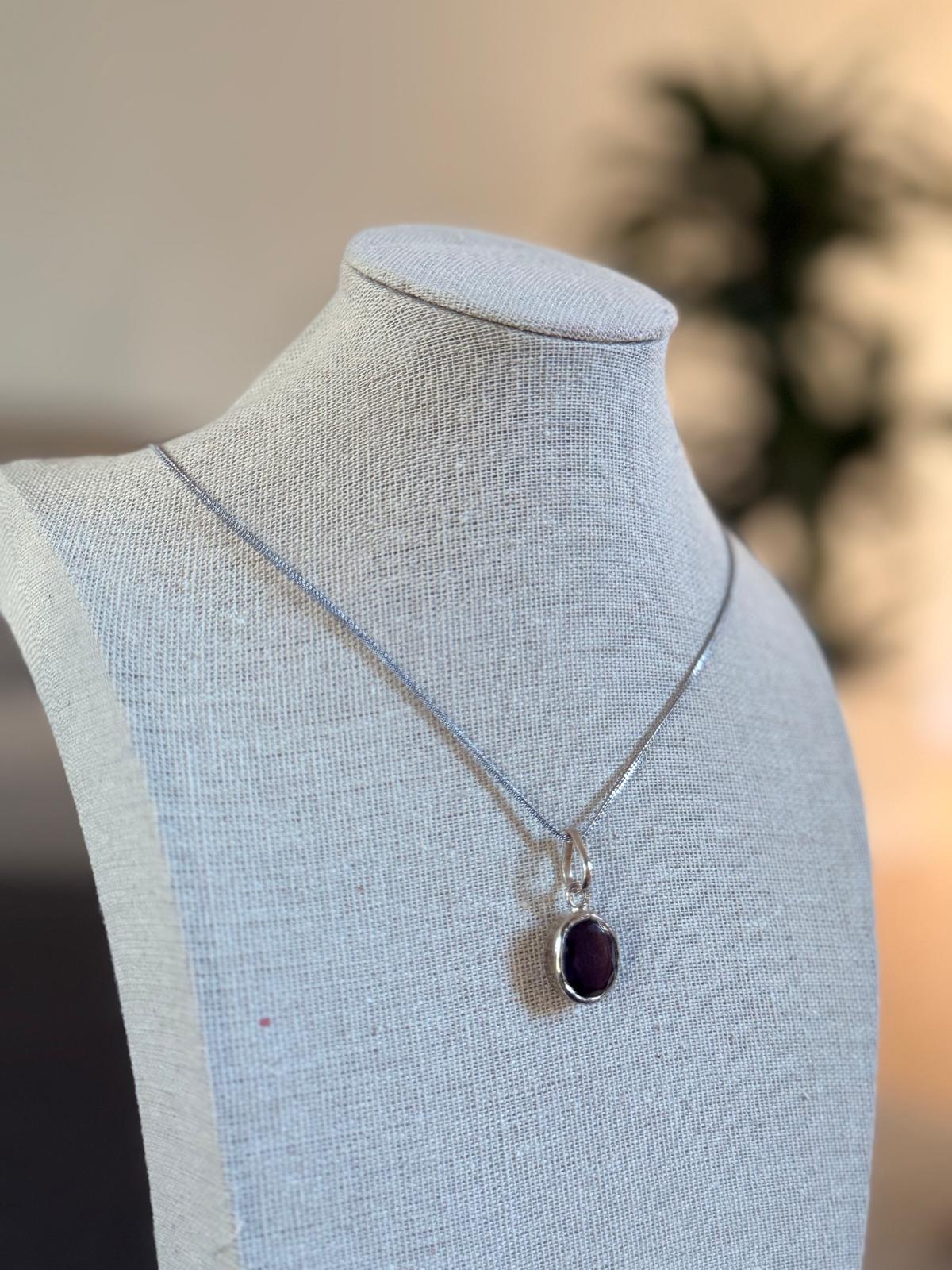 Deep Purple Amethyst pendant Silver