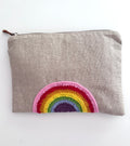 Embroidered Pouch - Rainbow Arc