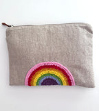 Embroidered Pouch - Rainbow Arc