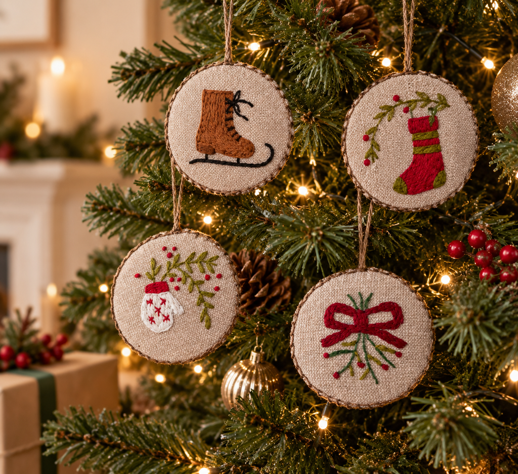 Candy cane and Holly Ornament