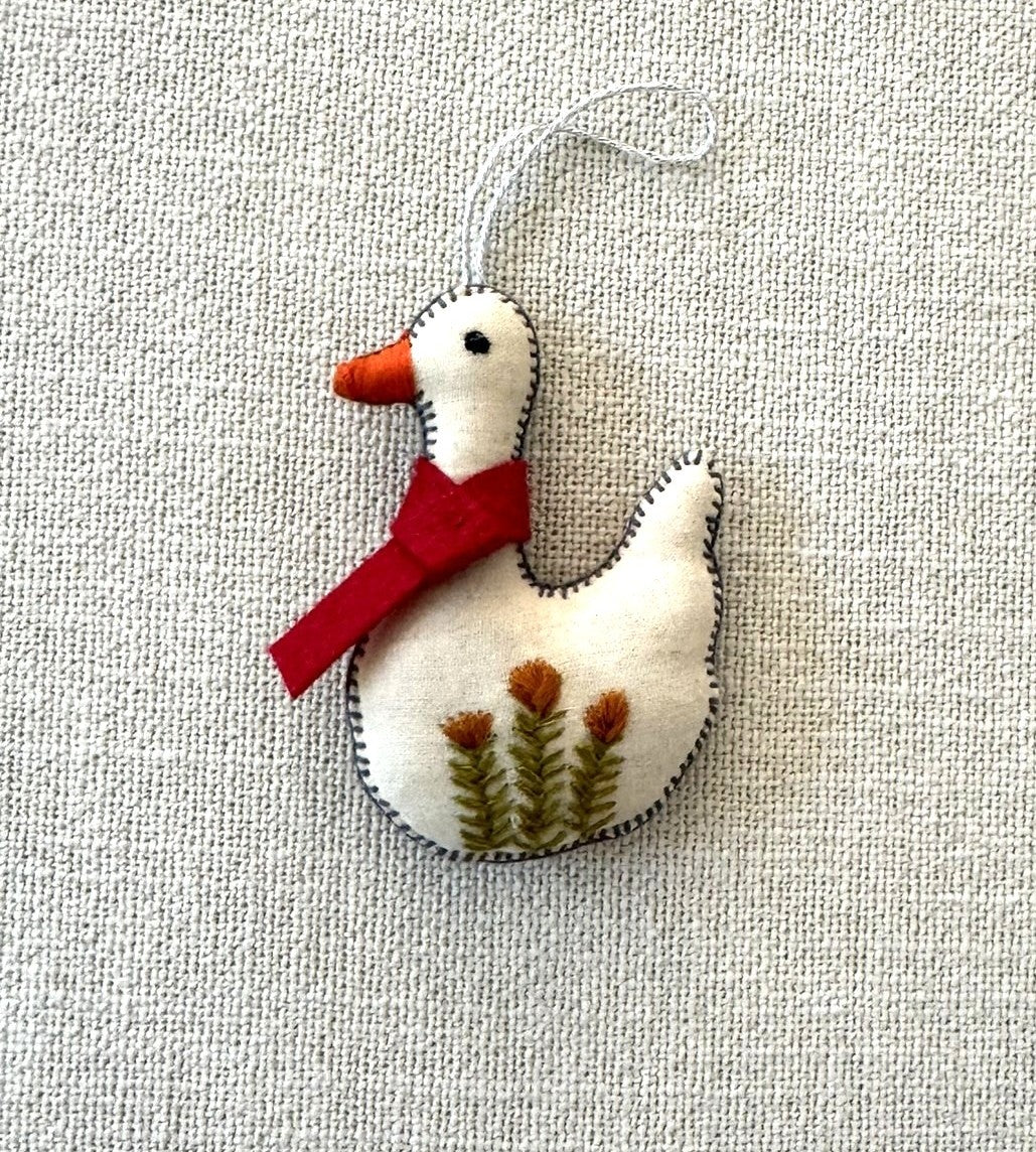 Embroidered duck Ornament