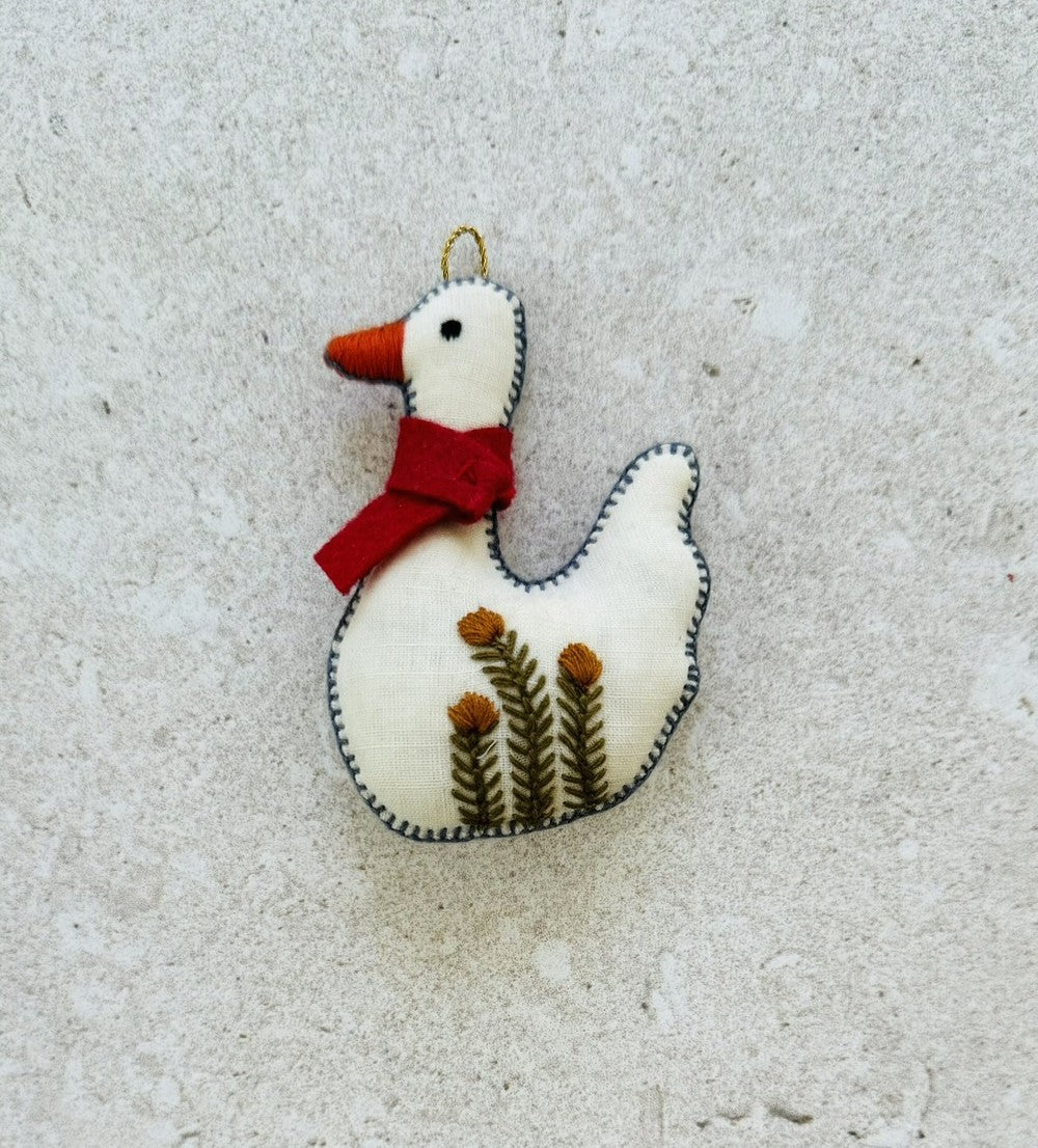Embroidered duck Ornament