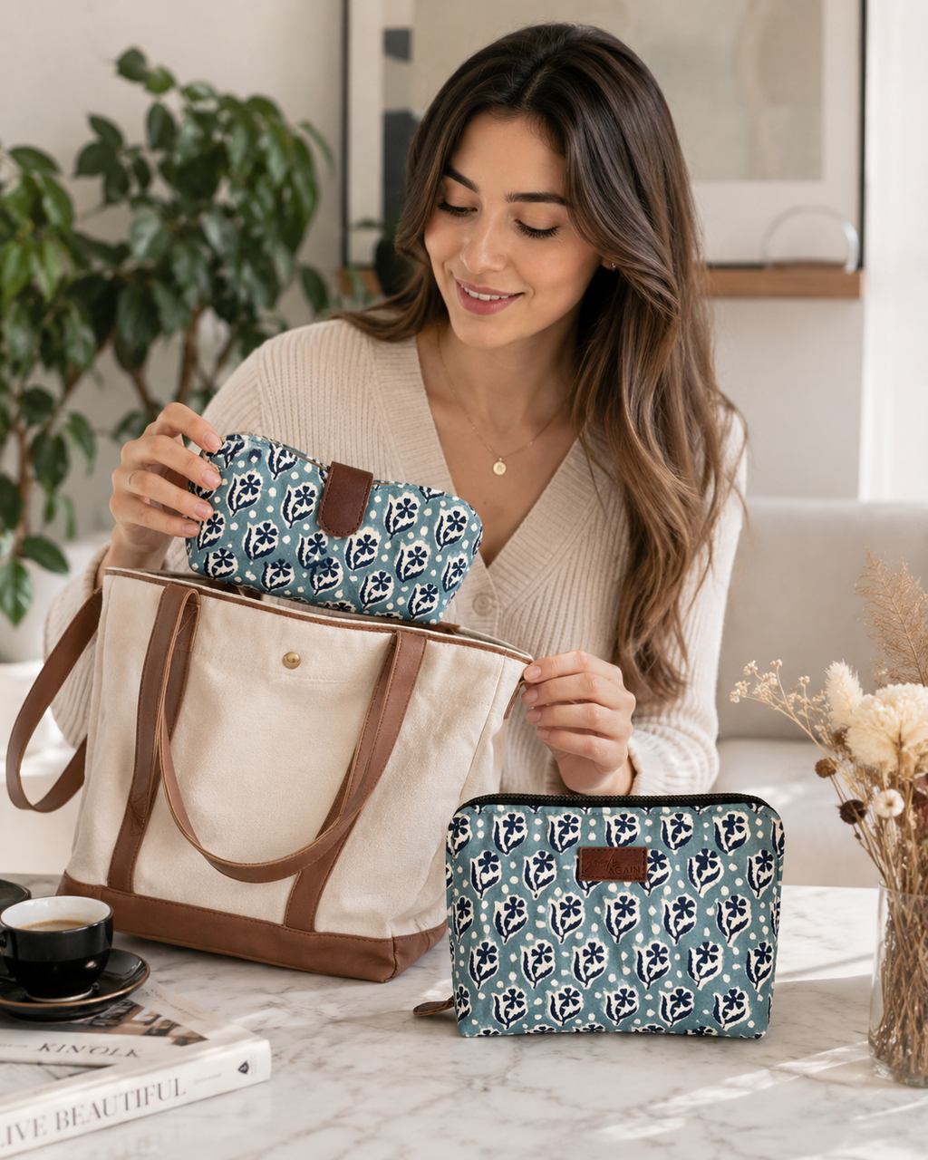 Glasses Case - Blue Florals