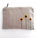 Embroidered Pouch - Sunflower Bloom
