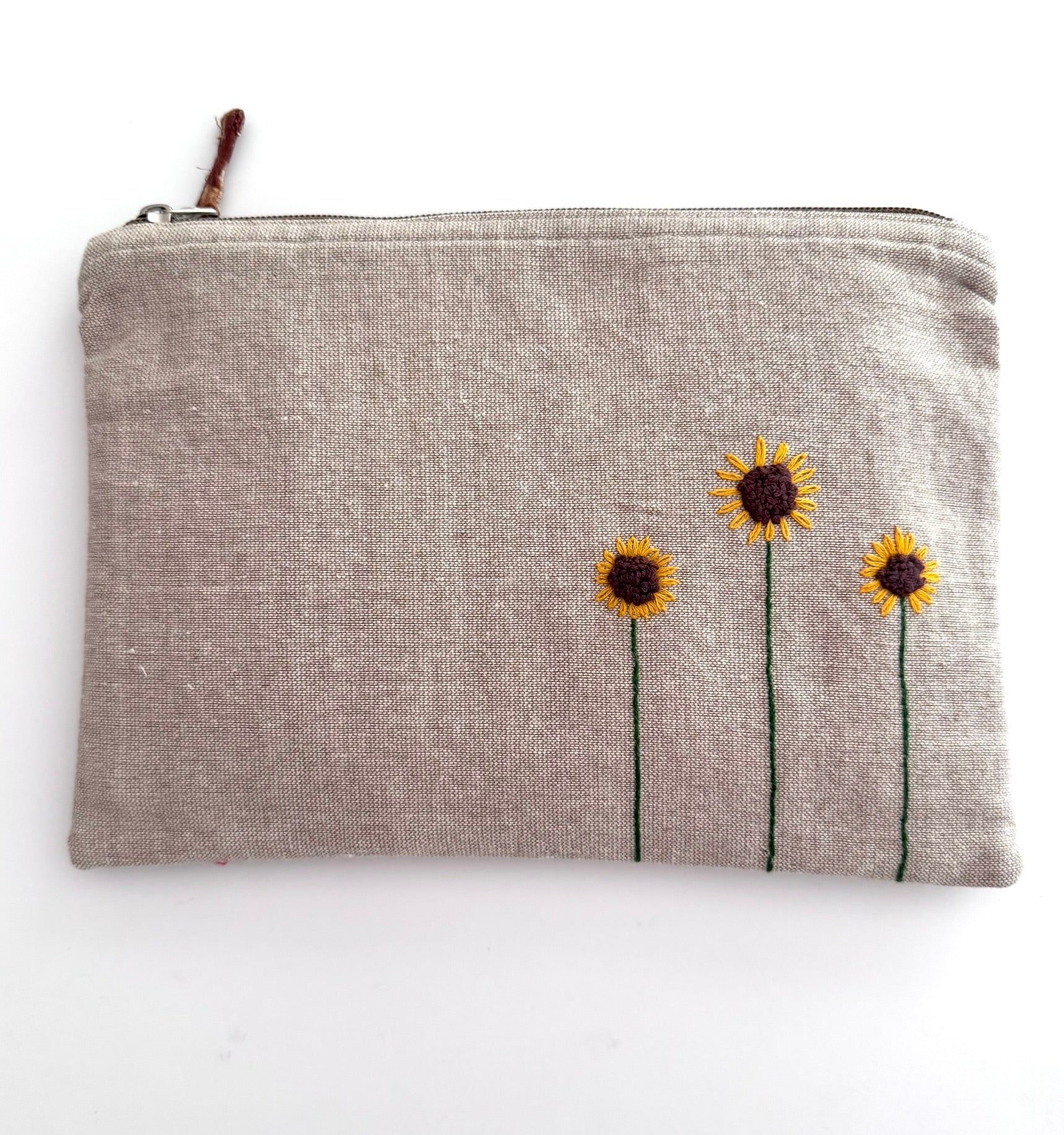 Embroidered Pouch - Sunflower Bloom