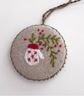 Mitten and Holly Ornament
