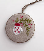 Mitten and Holly Ornament