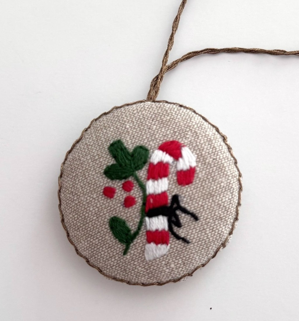Candy cane and Holly Ornament