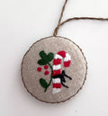 Candy cane and Holly Ornament