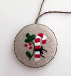 Candy cane and Holly Ornament