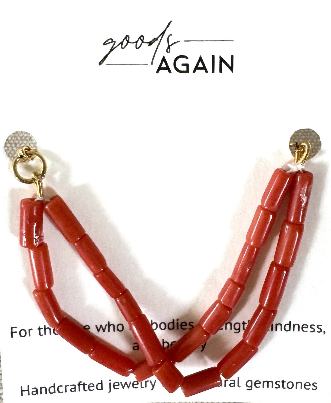 Red Coral long beads Bracelet
