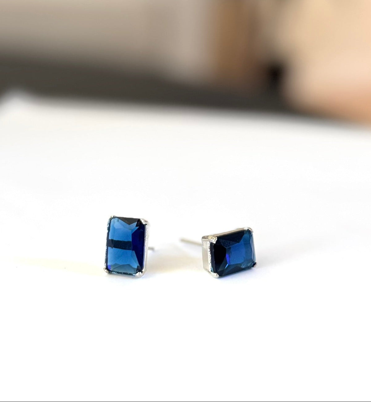 Modern Square Royal blue Stud Earrings