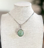 Load image into Gallery viewer, Seafoam Green pendant with Silver Wrap Setting
