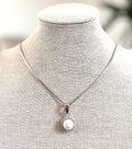 Gorgeous Pearl Round Pendant with Sparkle Frame