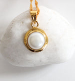 Load image into Gallery viewer, Christine Pearl Pendant with gold
