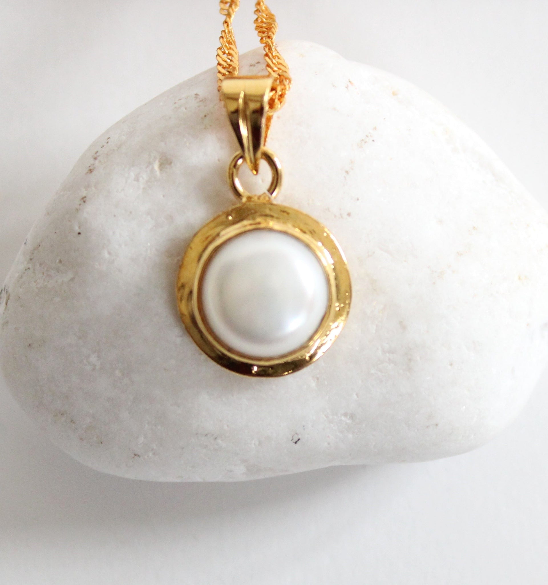 Christine Pearl Pendant with gold