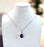 Deep Purple Amethyst pendant Silver