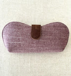 Pink linen glasses case