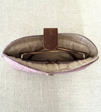 Pink linen glasses case