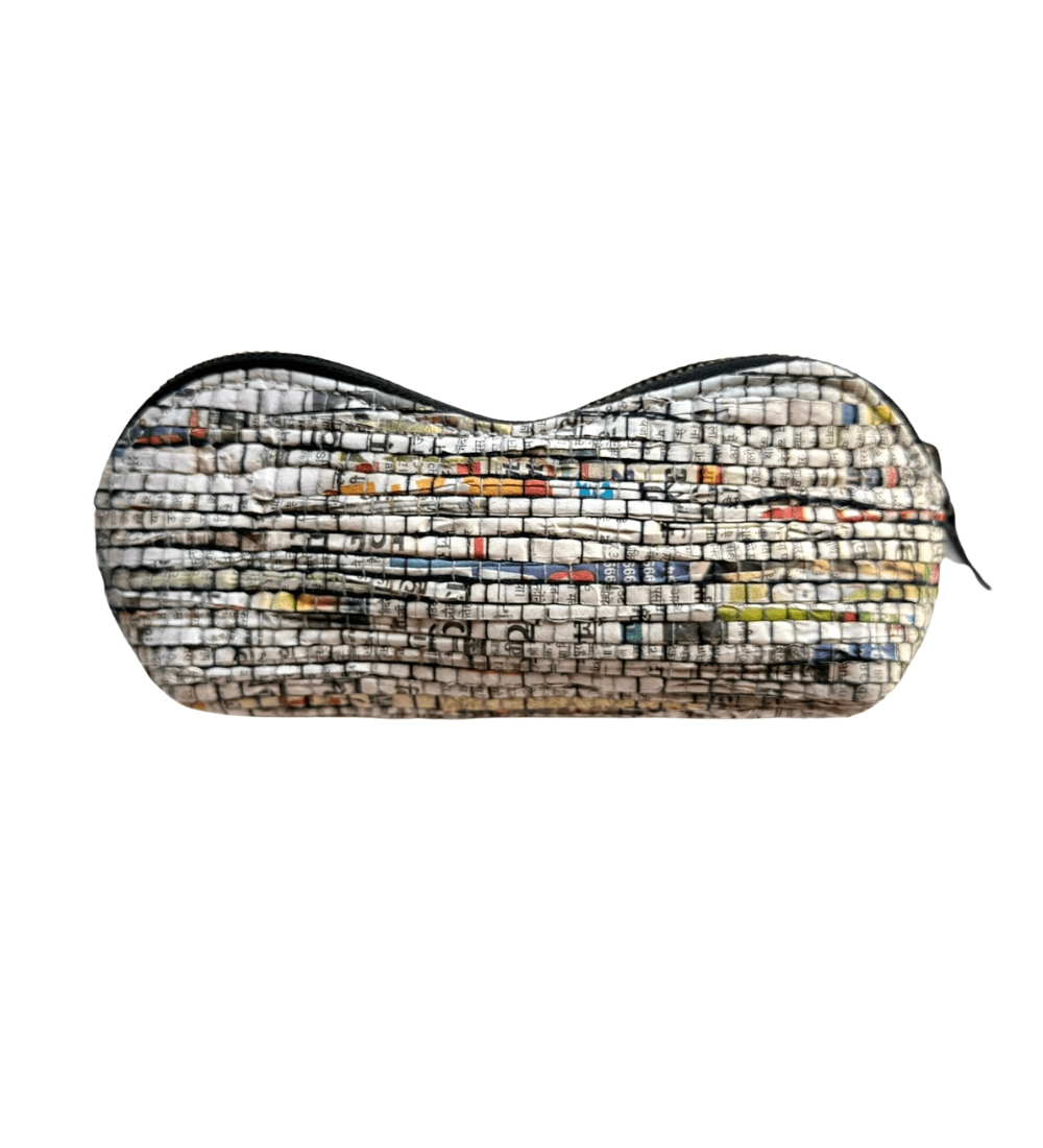 Newspaper Zippered Glasses Case