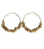Load image into Gallery viewer, 80mm Ruffle Hoops - Satin
