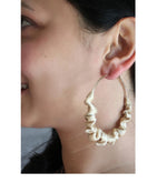 Load image into Gallery viewer, 80mm Ruffle Hoops - Satin

