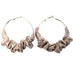 Load image into Gallery viewer, 50mm Ruffle Hoops - Satin
