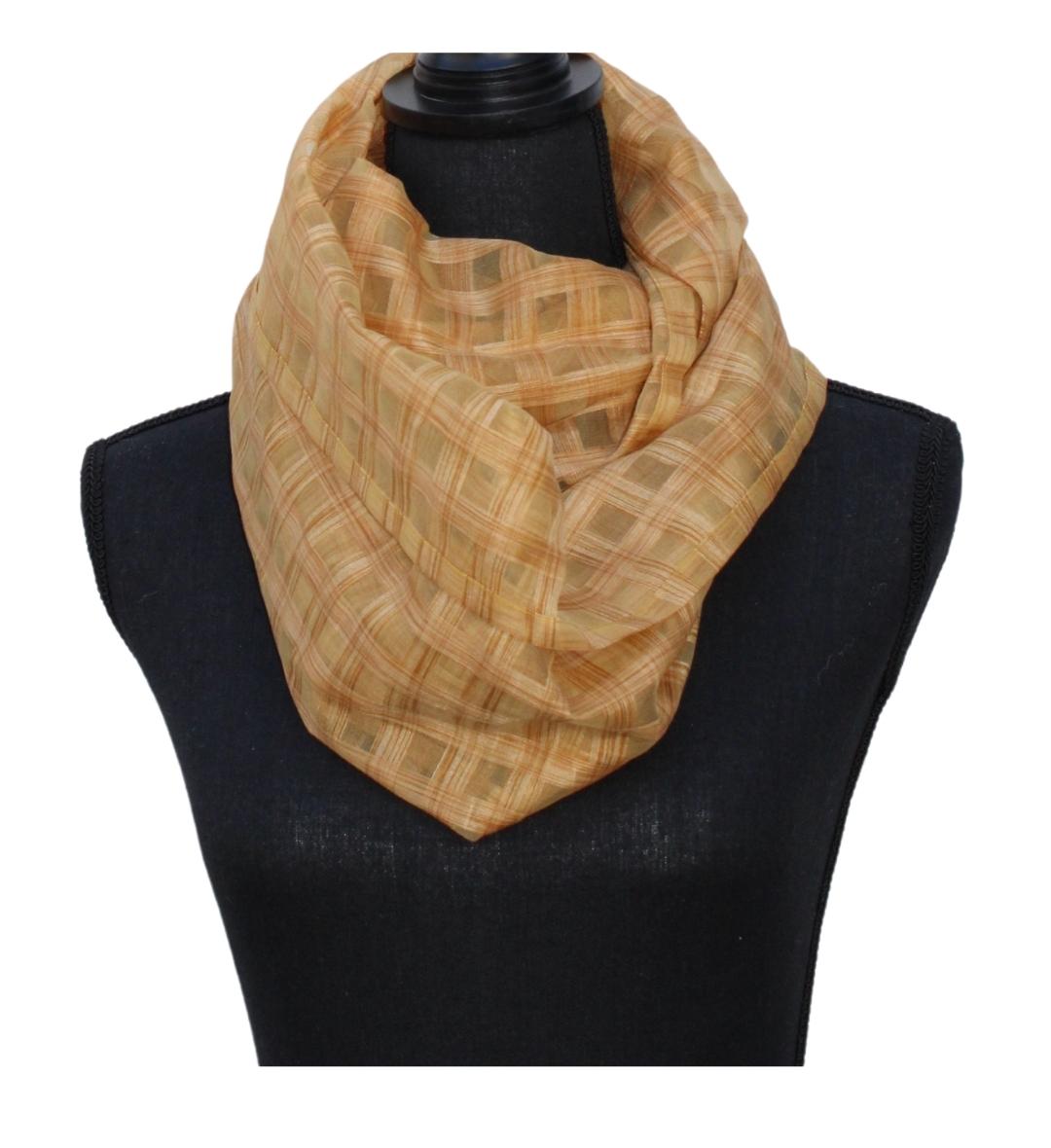 The Upcycled Silk Scarf Patterned- Gold Waffle