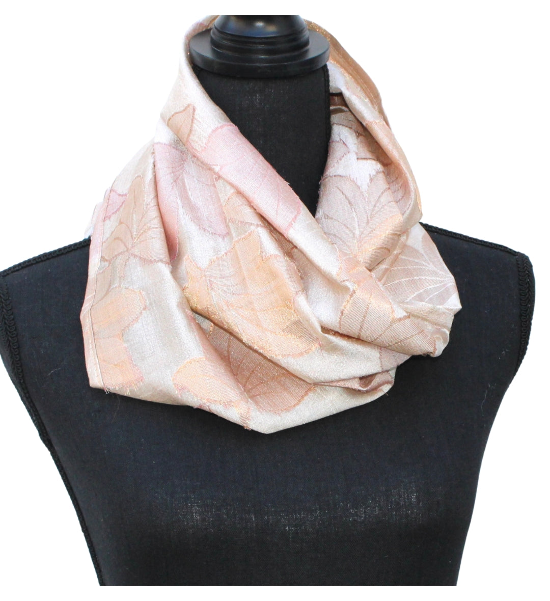 Upcycled Scarf Fall leaves pattern