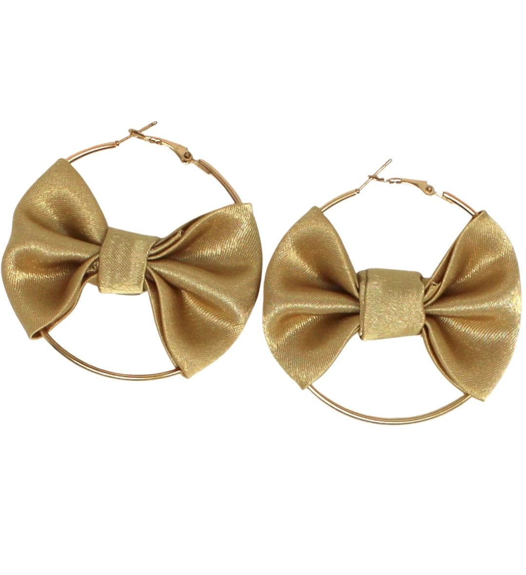 Bow Hoops Earrings - Satin