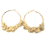 Load image into Gallery viewer, 50mm Ruffle Hoops - Satin
