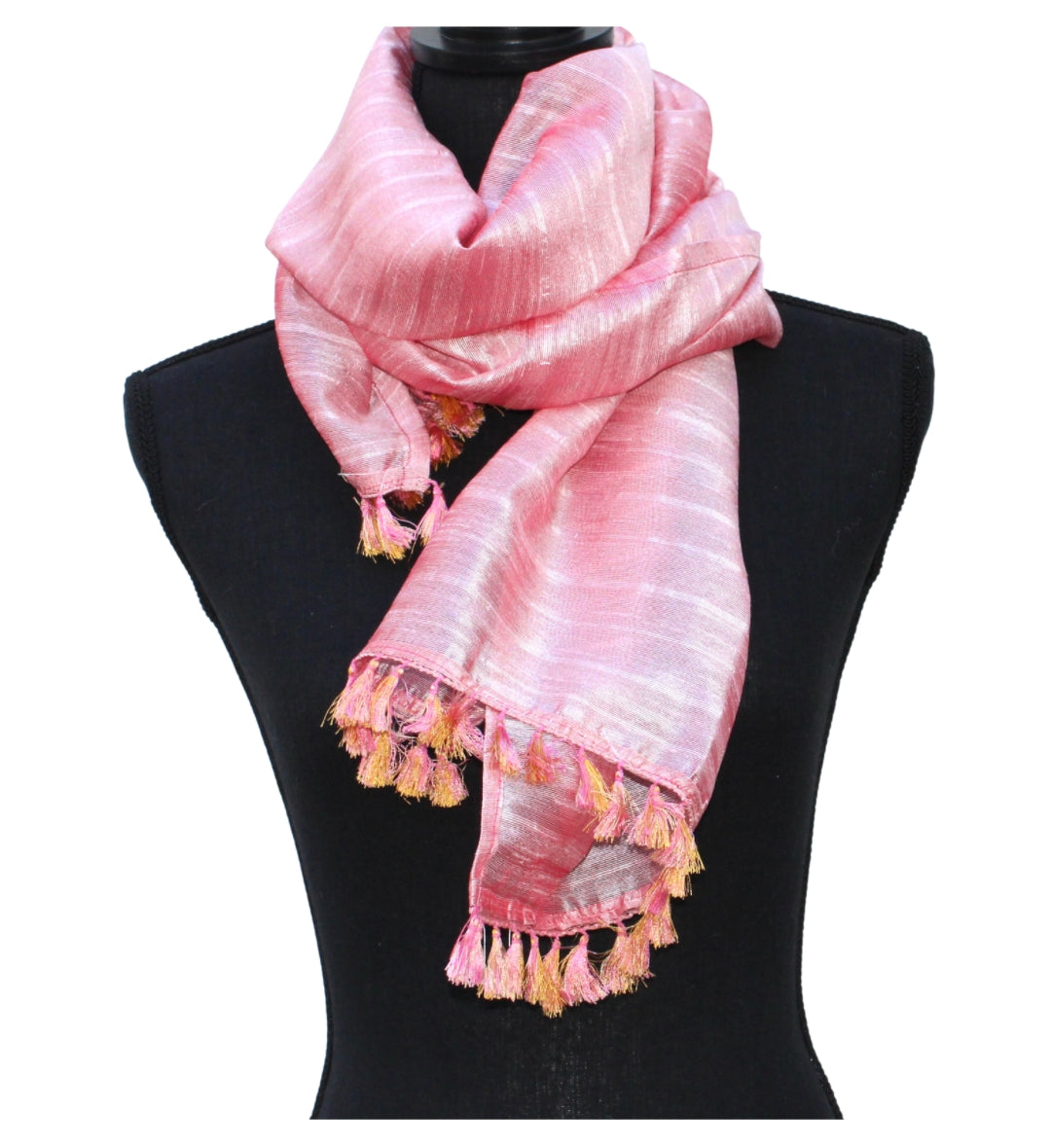 The Upcycled Silk Scarf - Textured Pink