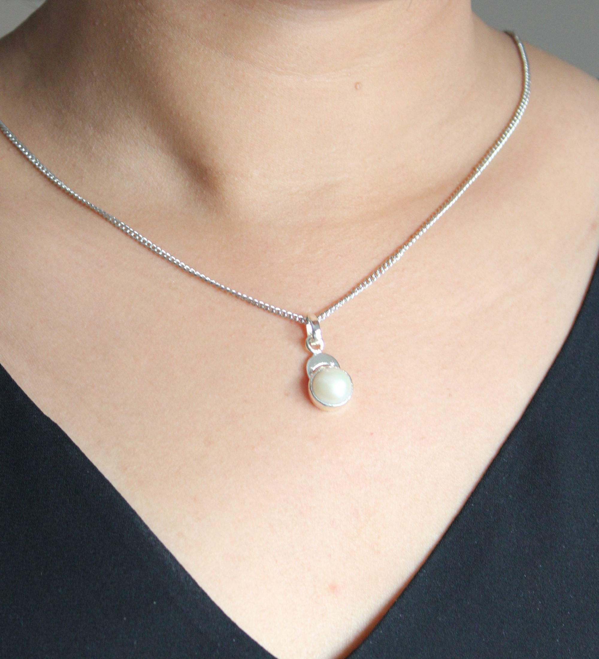 White Luna Pearl Pendant