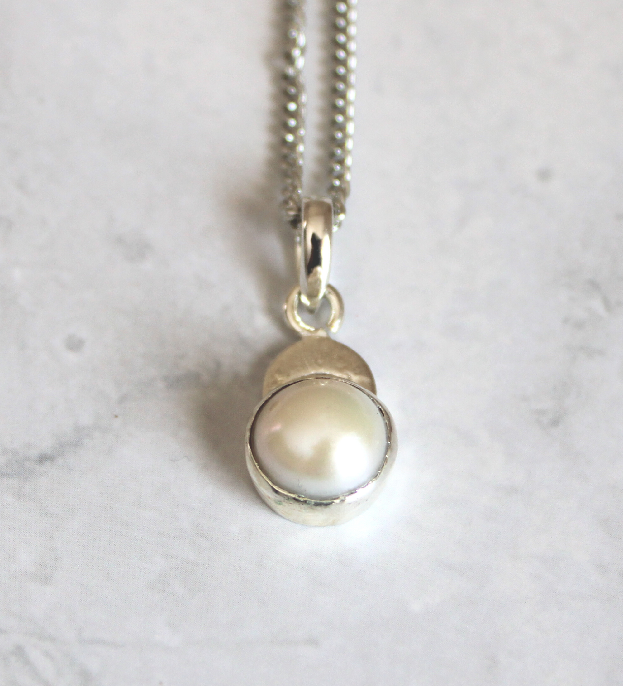 White Luna Pearl Pendant