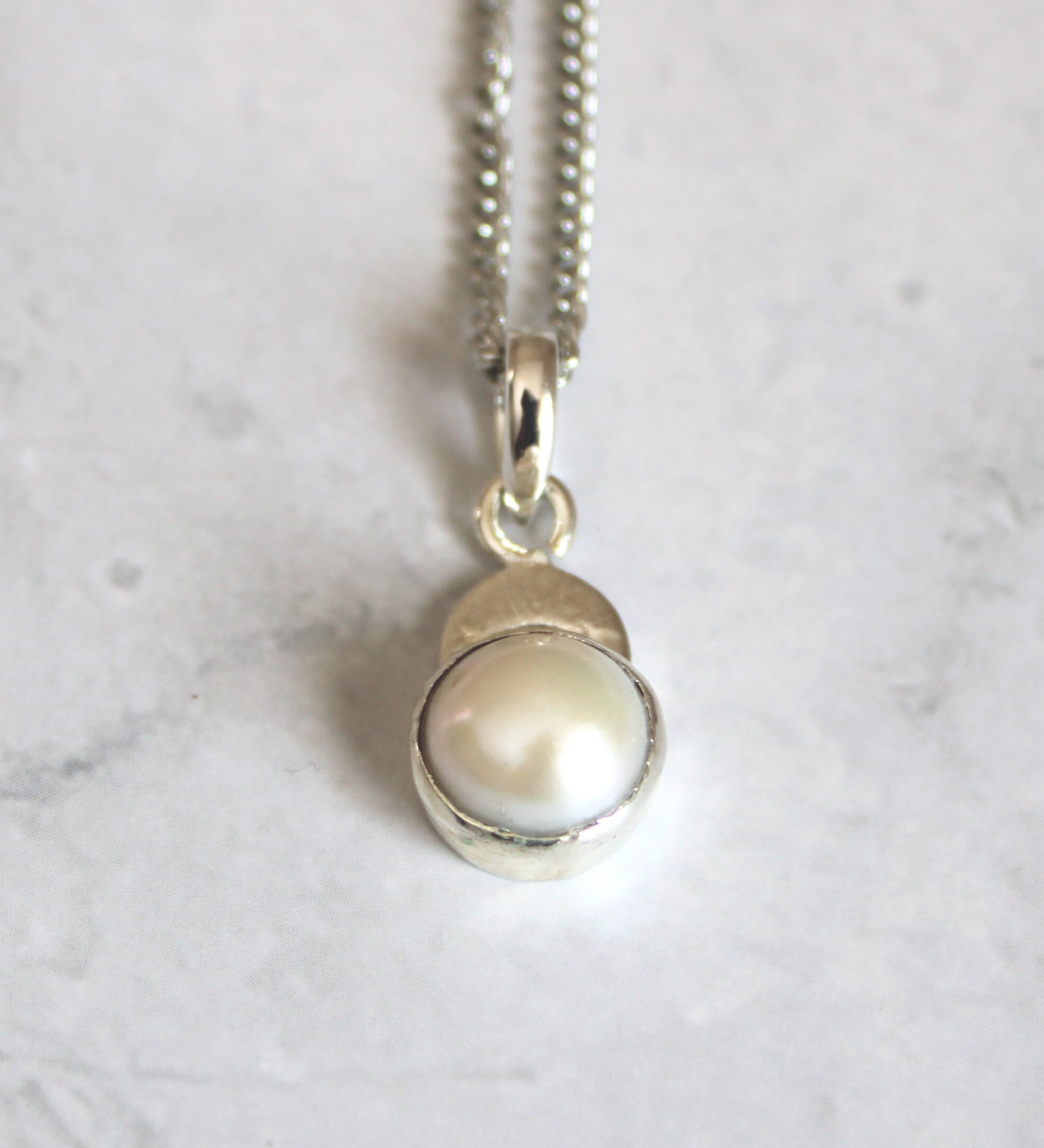 White Luna Pearl Pendant