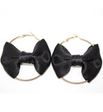 Load image into Gallery viewer, Bow Hoops Earrings - Satin
