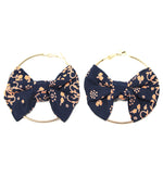 Load image into Gallery viewer, Bow Hoops Earrings - Floral
