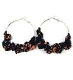 Load image into Gallery viewer, 50mm Ruffle Hoops - Floral
