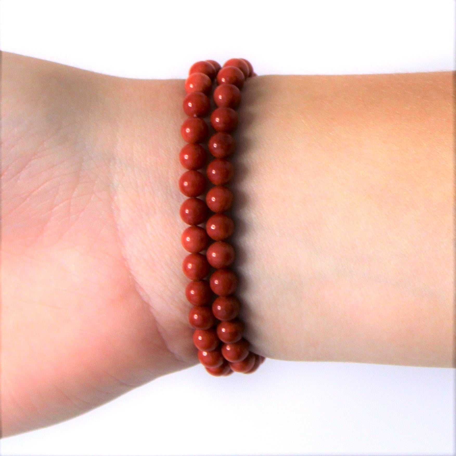 Red Coral Beads Bracelet